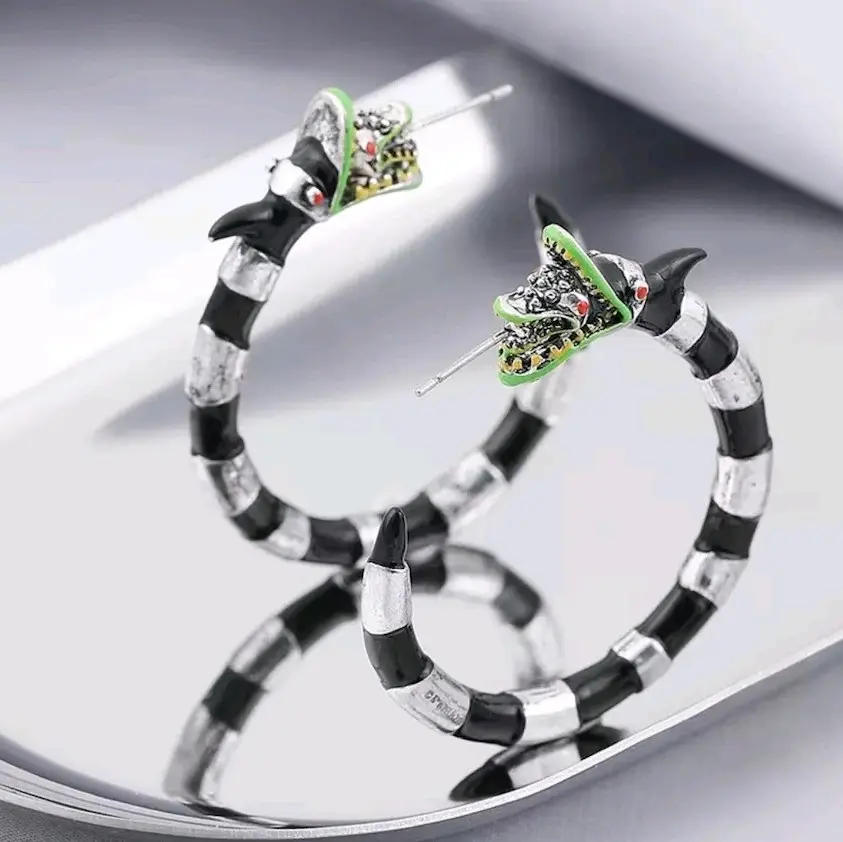 Beetlejuice Sandworm Horror Metal Earring