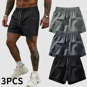 Men's Solid Color Quick Dry Athletic Shorts, Lightweight Breathable Running Gym Workout Shorts for Men with Pockets, Casual Sports Bottoms for Summer Training, Fitness & Outdoor Activities