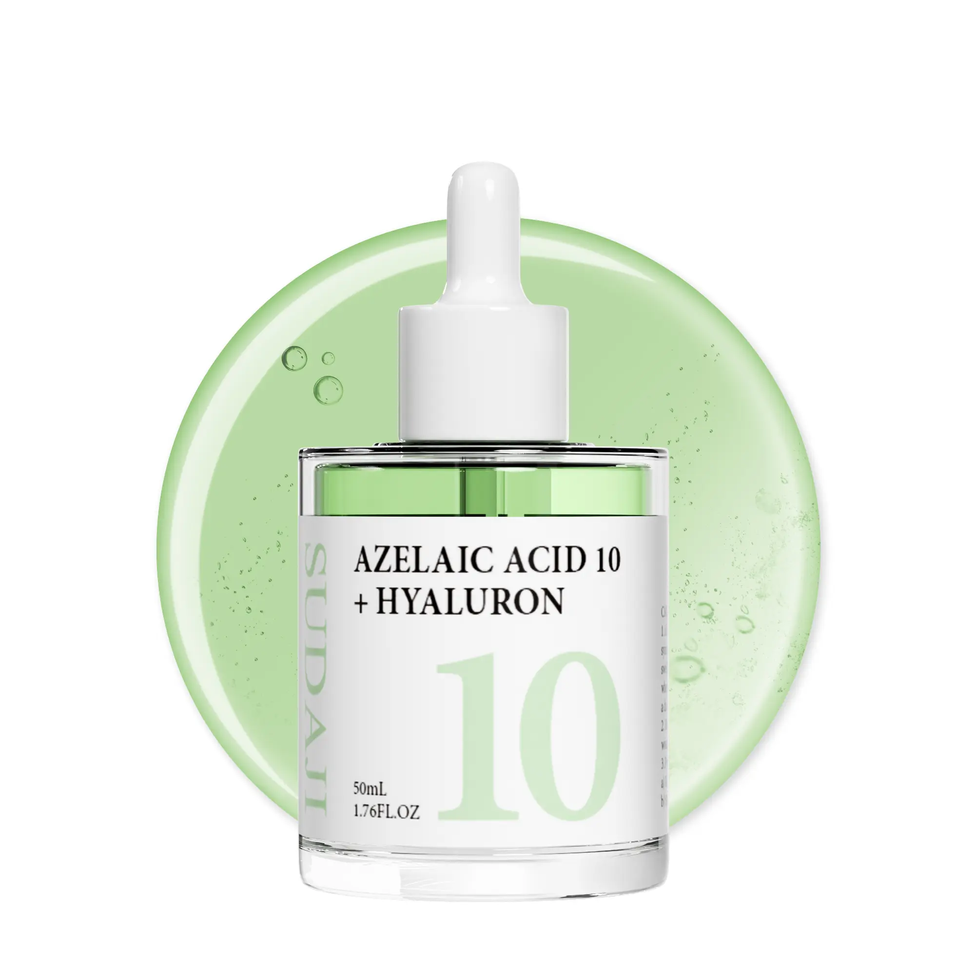 SUDAJI 10% Azelaic Acid Facial Hydrating Serum - 1.76 fl oz (50ml) Lightweight Daily Skincare Serum with Hyaluronic Acid, Niacinamide for Smooth Skin, Redness Balance, Acne Clearing Products (Beauty, Self Care), Beauty Products, Self Care Products