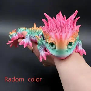 Colorful Forest Dragon Ornament Figurine, 3D Printed Fantasy Creature Decorative Desktop Decor, Unique Christmas Gift, Detailed Design, Perfect for Home & Office