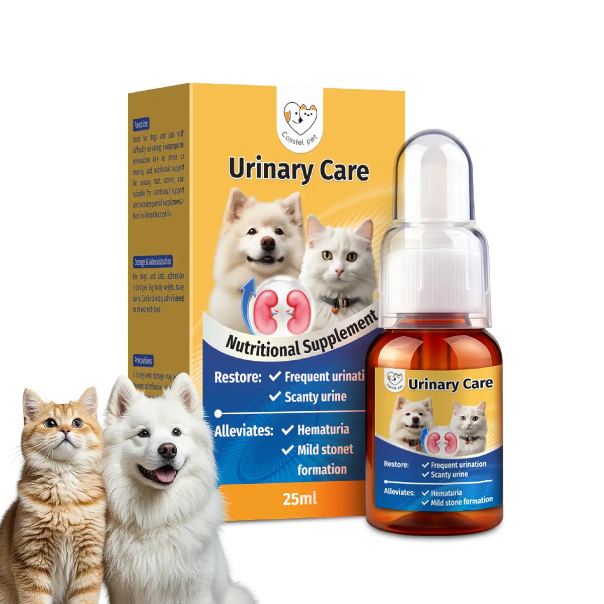 Cassiel-Pet Daily Pet Gel for Dogs & Cats, Cranberry Flavor, Gentle Pet Urinary Care, Easy to Feed, Can Be Mixed with Food