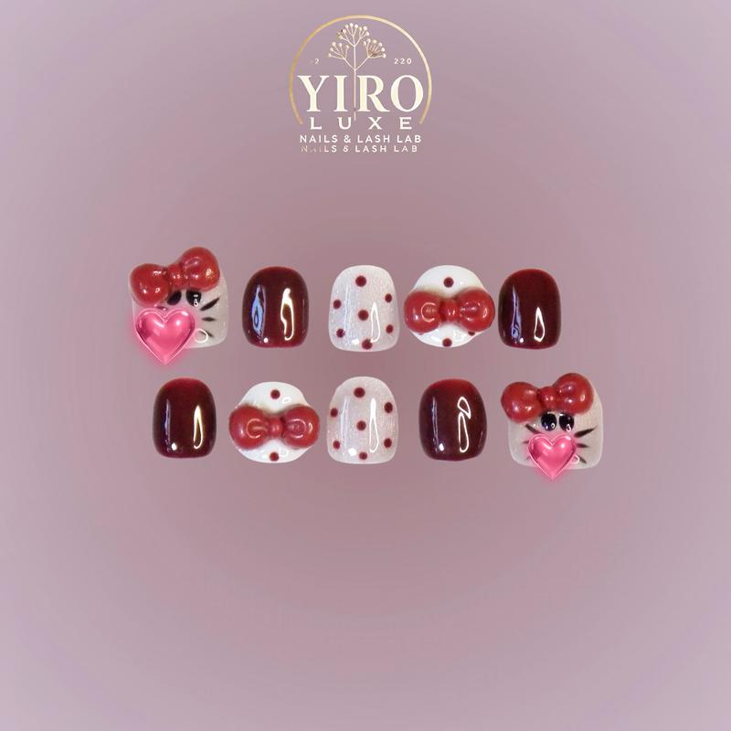 YIRO Young Kids Collection(Age 3-6) -Limited X'mas/Holiday Edition Cute Nail Art Design for Children - 4 Style Set