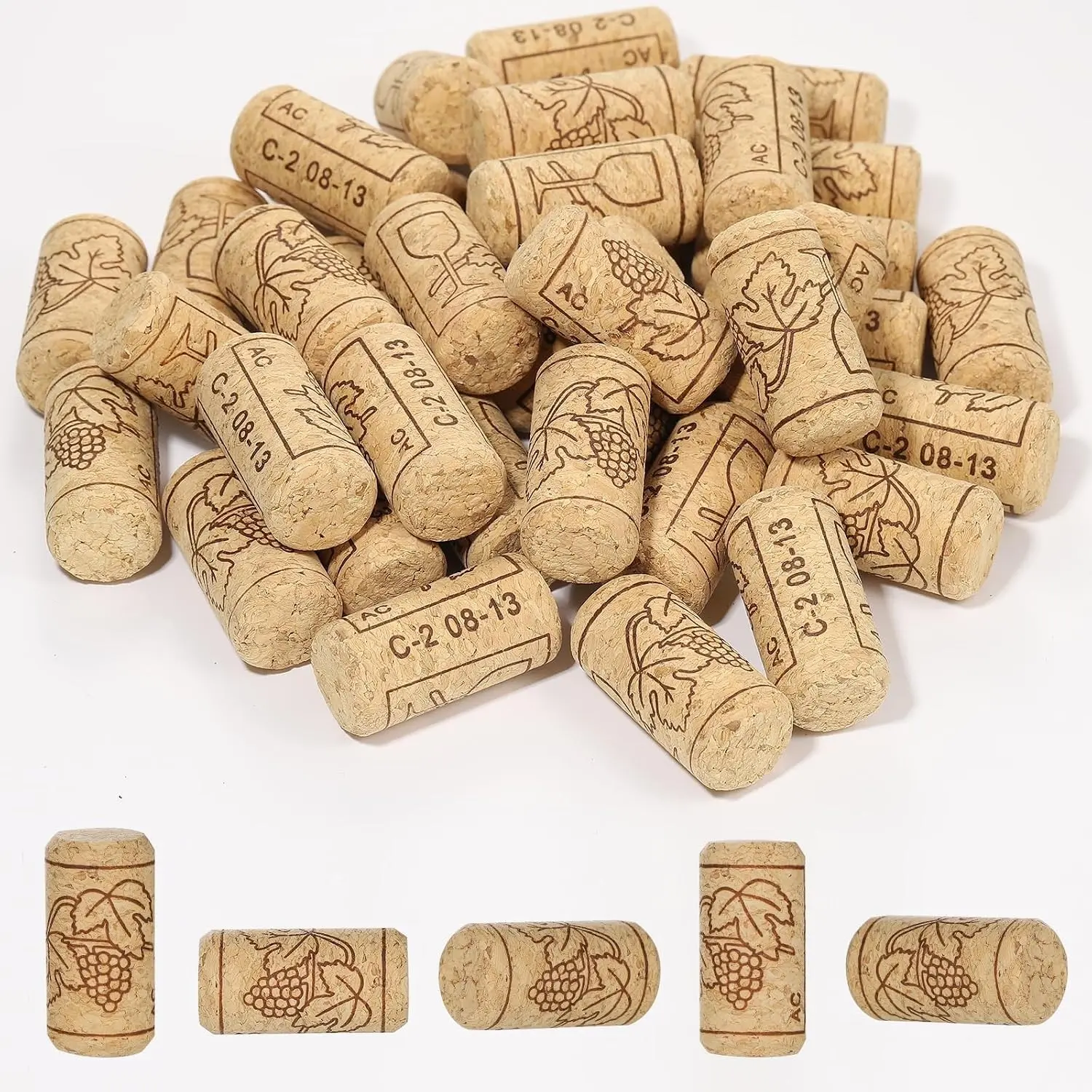 20 Pack #8 Straight Soft Wood Wine Corks Leakproof Bottle Cork Stoppers for Beer Wine Bottles Crafting Decor DIY Arts