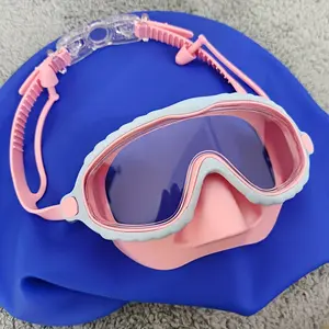 's Large Frame-Fog High Definition Visibility Swimming Goggles, with Adjustable Strap and - Pink Durable Outdoor Swimming Gear, Swimming Accessories, Fashionable's Swimwear, Comfortable Fit Glasses