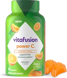 VITAFUSION Sugar Free Power C Vitamin C Gummies, Daily Adult Vitamins for Immune System Support (1), Orange Flavor, 90 Count