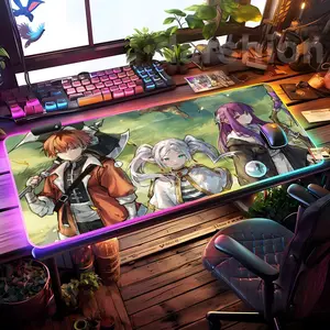 Sousou No Frieren Beyond Journey End Mouse Pad Mousepad HD Printing Computer Gamers Locking Edge Non-slip RGB Mouse Pad XXL90x40cm Keyboard PC Desk Pad