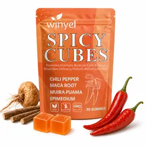 Spicy Cubes Intimacy Wellness Gummies | Peach Flavor with Chili Pepper, Maca Root, Muira Puama & Epimedium | 30-Count SummerVibes Intimacy Wellness Supplement