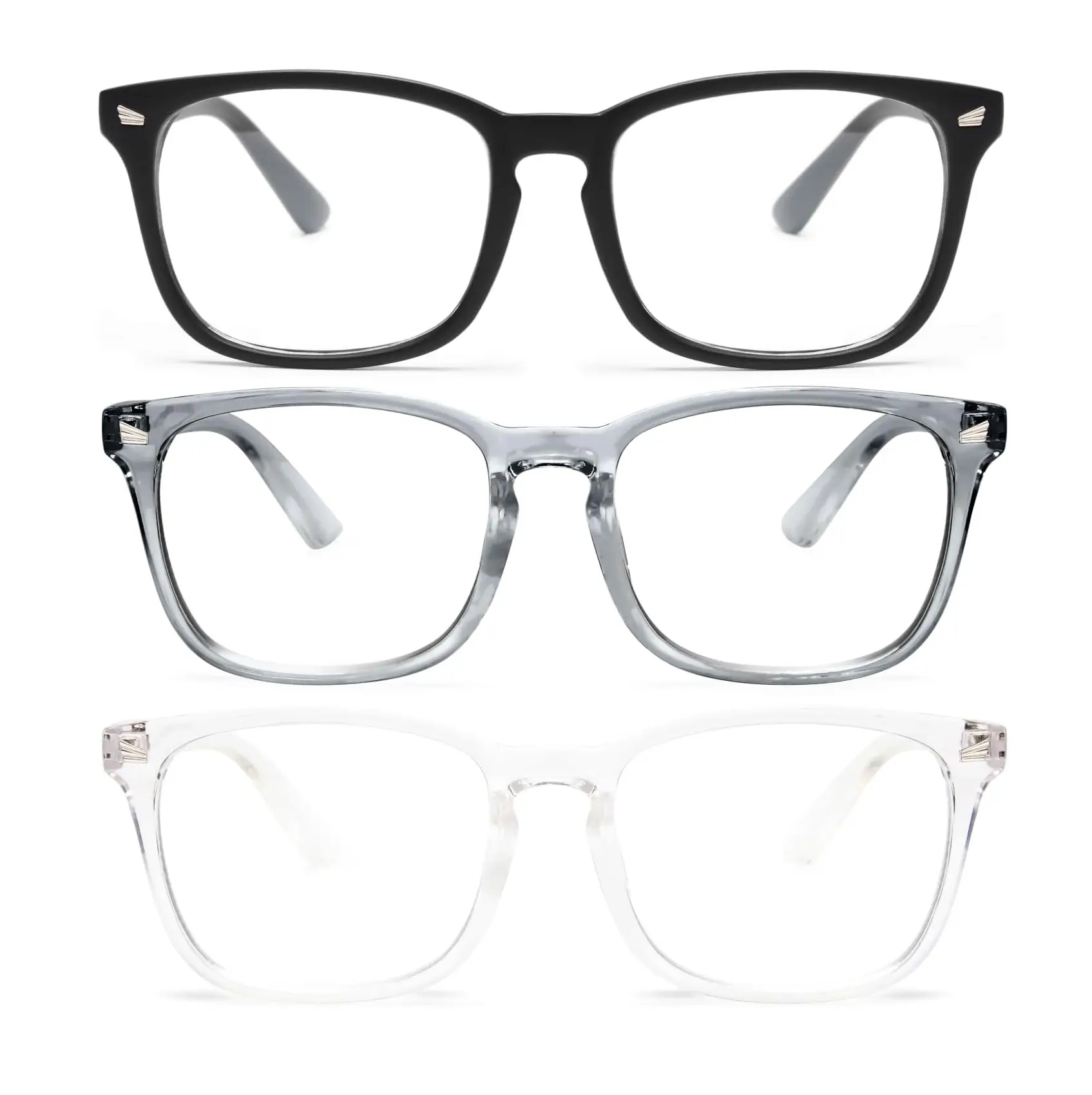 3 packs Computer Glasses, square Fashion black clear color Thanksgiving chrismas New year gift for Family son daughter