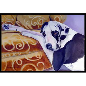 212 MAIN Harlequin Great Dane Indoor-Outdoor Door Mat, 24x36 in, Fade-Resistant, Permanently Dyed Household Decorative Rug