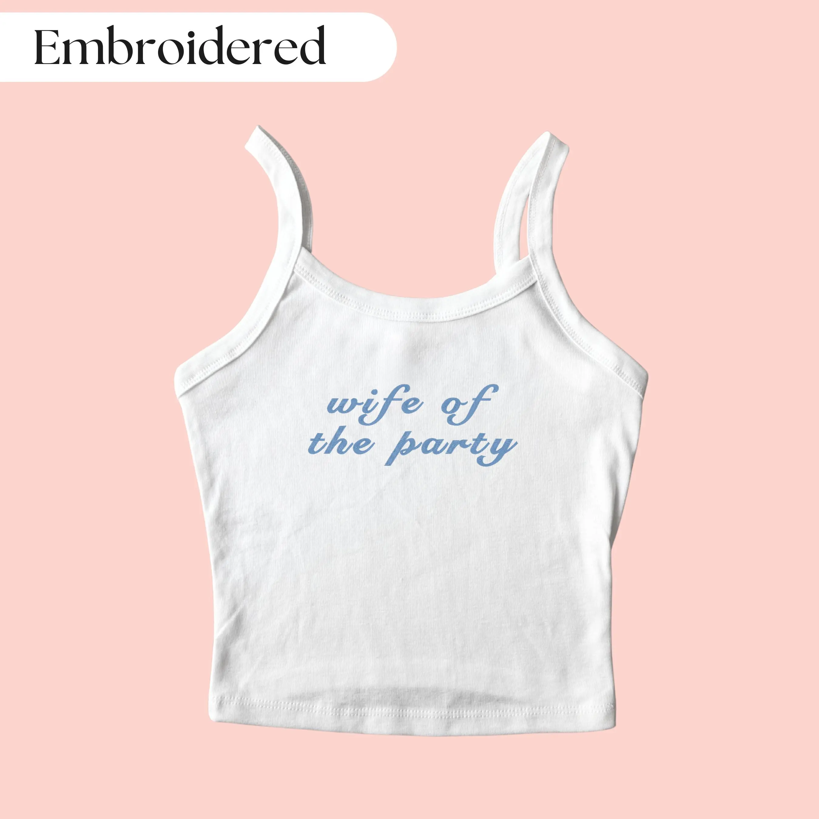 Wife Of The Party Tank Top, Wedding Gift, Brides Gift, Bachelorette Gift, Y2K Tank Top, Married Crop Top