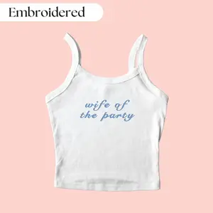 Wife Of The Party Tank Top, Wedding Gift, Brides Gift, Bachelorette Gift, Y2K Tank Top, Married Crop Top