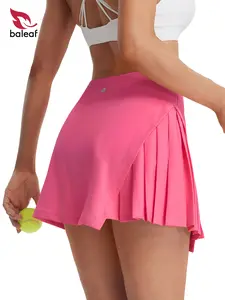 BALEAF Women's Tennis Skirts High Waisted Golf Skorts with Pockets Side Pleated Slit A-Line Athletic Pickleball Skirts