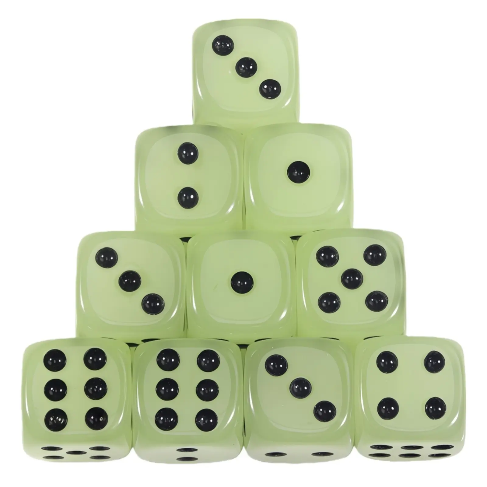 10 Pack Glow-In-The-Dark Dice Set, 14mm Rounded Edge, Durable, Perfect for Party Games & Tabletop Entertainment, Ideal for Fun & Interactive Play, Dice Bulk