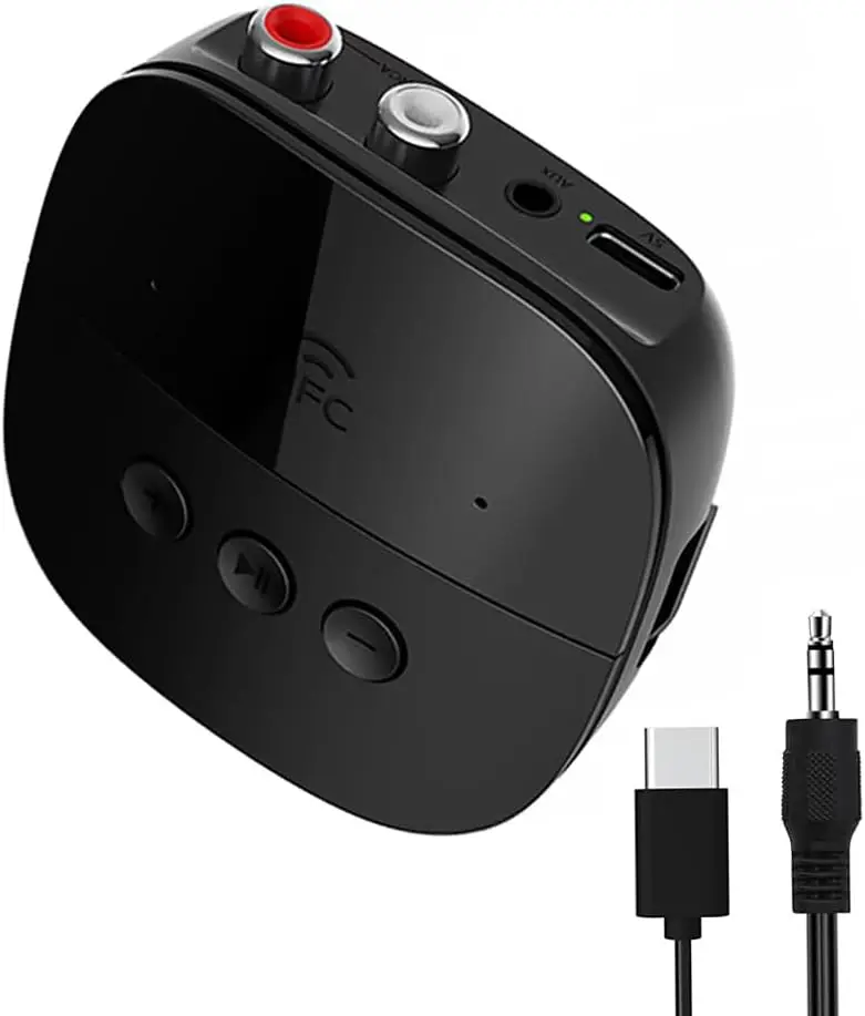 Bluetooth.Receiver,Bluetooth Audio Adapter with NFC, USB, TF Card Slot, .mm AUX/RCA for Home Music Streaming Stereo System