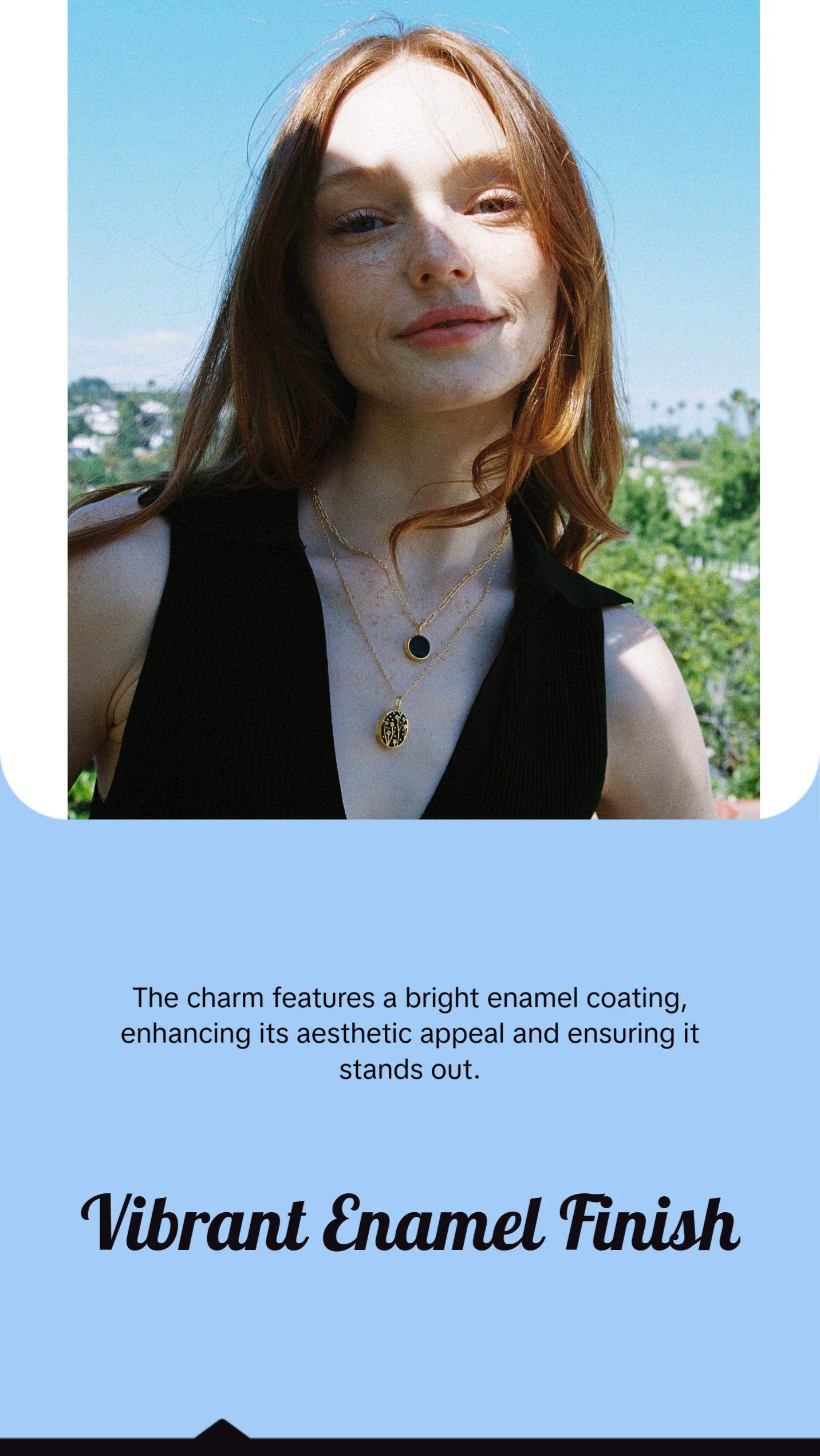 Round Enamel Locket Charm