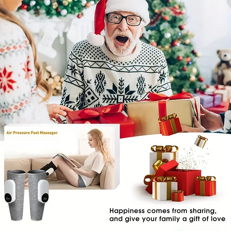 Leg massager for circular calf massage, air-pressure massager with 3 intensity levels, easy to use, suitable for feet, legs, thighs, and knees, wireless leg massager—ideal as a gift for Christmas, Mother’s Day, and Father’s Day.