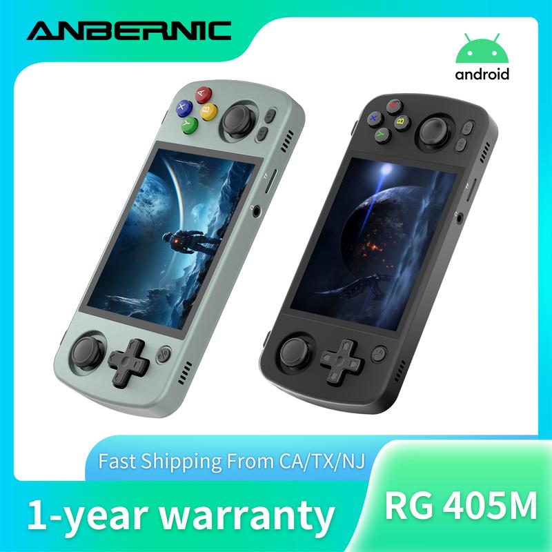 Anbernic RG405M【Buy 1 Get 1 Game Card(128GB)+1 Screen Protector+1 Type-C Cable】Handheld Game Console Aluminum Alloy Android 12 Google Play 4.0 Inch IPS Touch Screen 26 Emulators support OTA wireless upgrade, online matchmaking