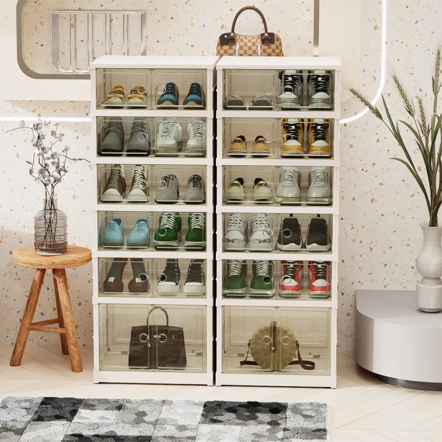 1pc/2pcs for Small Spaces, Narrow Storage, Collapsible Shoe Racks Shelf ...
