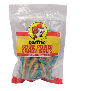 Buc-ee's Sour Power Candy Belts- Chewy Fruit Candies with Sour Flavor strips candy pack super sour variety