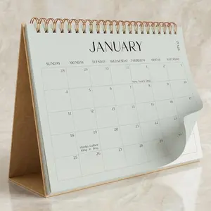 Aesthetic Desk Calendar 2026-2027 - Runs from January 2026 until July 2027 - Beautiful Small 26-27 Flip Desktop Calendar for Easy Organizing