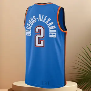 Shai Gilgeous-Alexander Men's Classic-Design Sleeveless stitched Basketball Jerseys Blue shirt