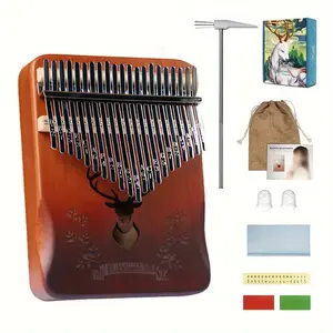 Kalimba 21-Key Thumb Piano, Portable Wooden Mbira Finger Piano with Engraved Notes, Beginner-Friendly with Learning Guide, Gift for Kids & Adults