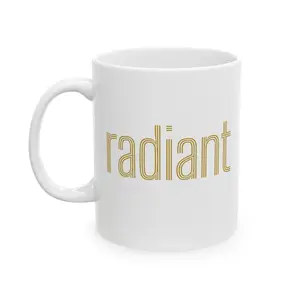 Radiant Ceramic Mug — “Light Looks Good on You” Inspirational Coffee Cup