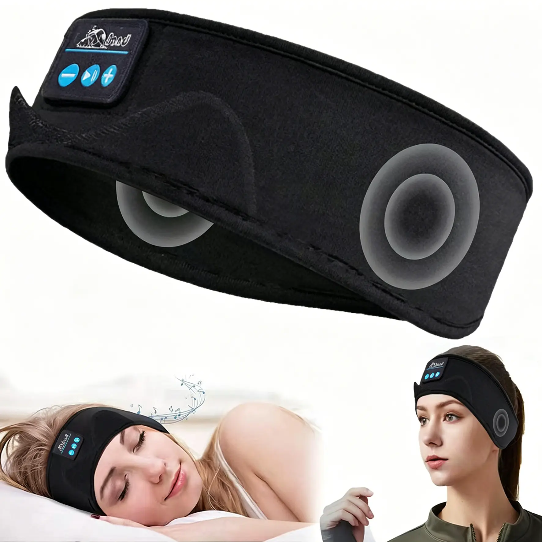 Versatile Headscarf Eye Mask Dual-use Music Headset Bluetooth Elastic Sweat Sporty Band Hair Band Sleeping Bluetooth Wireless Sleep Headband Headphones Travel Sleep Eye Mask