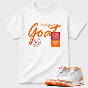 Certified Goat Shirt To Match 3 Orange Citrus, 3 Orange Citrus Sneaker Matching Shirt, Jordan Match Tee, Cotton Unisex Graphic T-Shirt