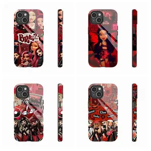 Edgy Bratz Red & Black Trendy Smartphone Case, Tough Rubber Shell Phone Accessory, Wireless-Friendly Protective Cover Compatible with iPhone 17 Air/16 Pro Max/15/14/13/12/11 & Samsung Galaxy S21-S25, Anime Style Gift for Women summerwins