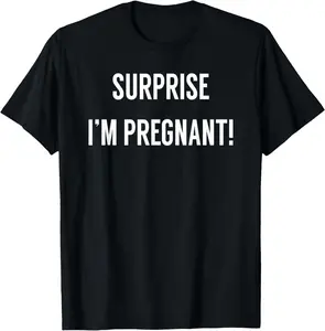 100% Cotton Surprise I'm Pregnant - Pregnancy Announcement Tshirt T-Shirt