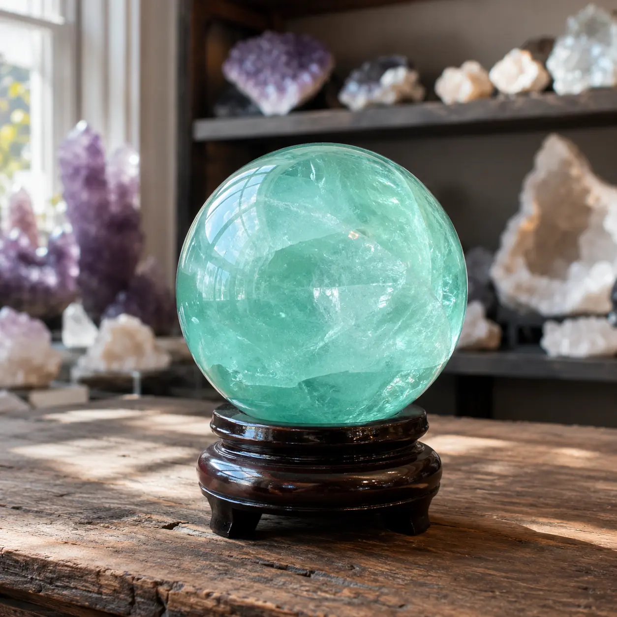 Natural multi-material crystal ball,Red-veined agate sphere, dandelion agate sphere, Qinghai jade sphere, green fluorite sphere.Geological gifts, DIY, Mineral Specimen, Ideal Gift For Crystal Collectors.Bohemian Style Unique Texture for DIY Making