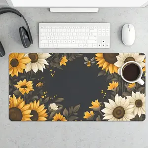 Sunflowe Large Mouse Pad & Desk Mat Non Slip Rubber Base with Sunflower Design for Office and Home Use Ideal for Gaming and Work
