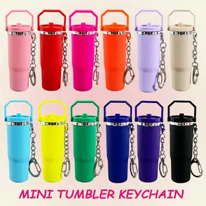 Mini Handheld Cup Keychain Kawaii Gift Set, 12-Piece Mixed Color Containers, Fits Lipstick and Small Accessories, Cute Practical Decorations, DIY Accessories