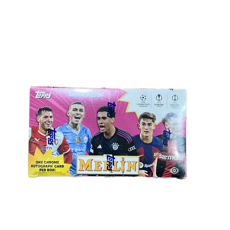 Topps 2023/24 Merlin Soccer Hobby Box - One Chrome Autograph Card Per Box - Champions League & Europa League Teams Included