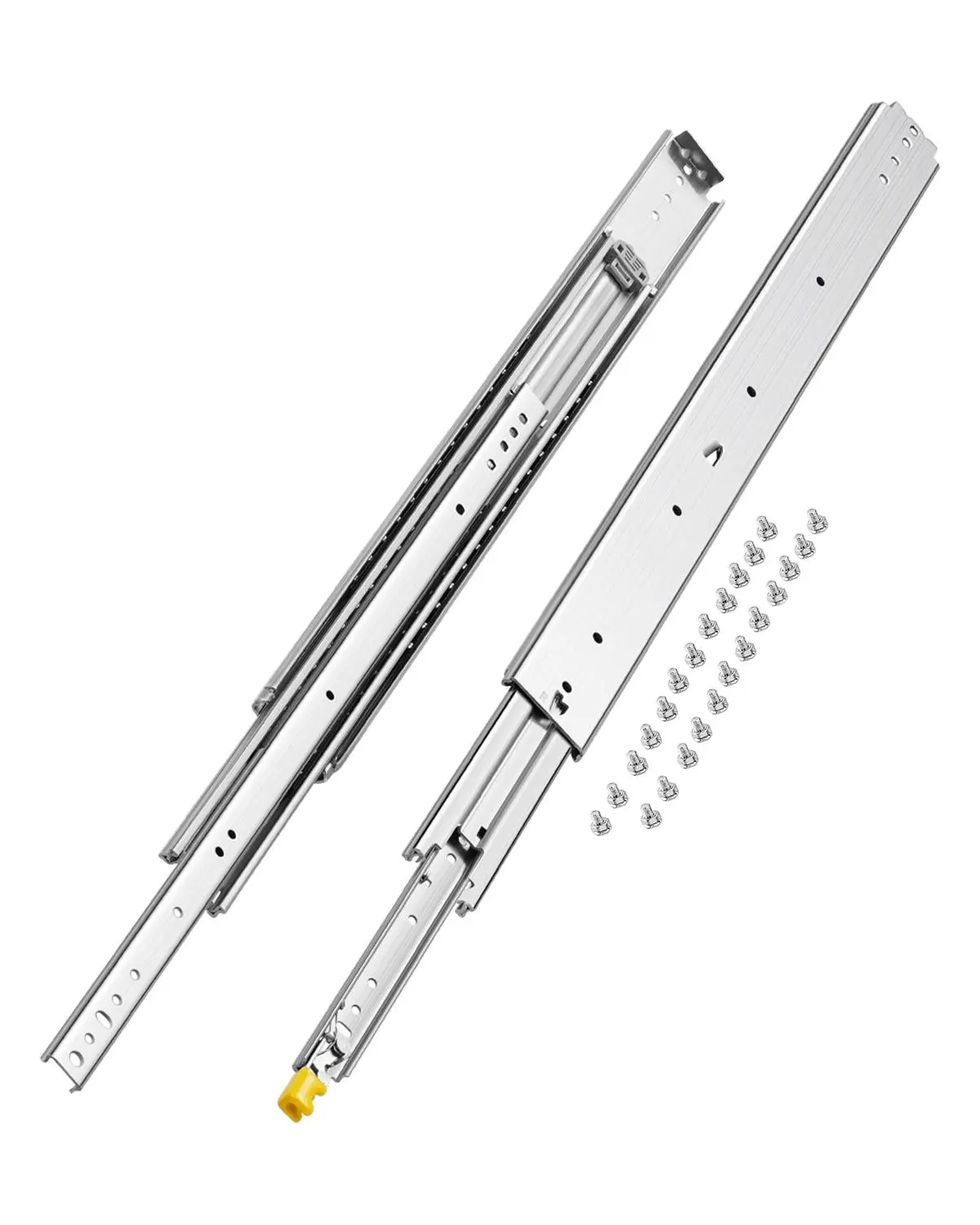 VEVOR Set of Two Drawer Rails, Sizes Ranging from 16 to 60 inches, 500 lbs Weight Tolerance, Ball Bearing Equipped with Locking Mechanism, Side Mounted Slide Rail