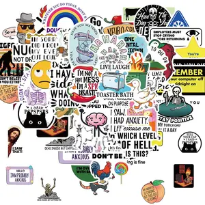 Snarky Sticker, Funny Stickers, 50pcs/set Humorous Sarcasm Sticker, Waterproof Vinyl Sarcastic Quotes Sticker for Water Bottle, Laptop, Kindle, Scrapbook