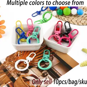 Keychain Hook with Key Ring, 10pcs/set DIY Keychain Hook, DIY Jewelry Making Accessories for Bracelet Necklace Earrings Pendant