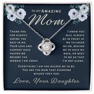 Gift for Mom From Daughter - Everything I Am Love Knot Necklace CC3