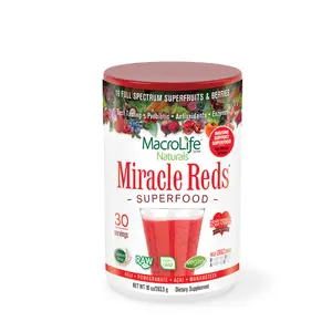 MacroLife Naturals Miracle Reds Superfood Powder 10oz/30servings Adult Gluten Free GMO Free Dairy Free