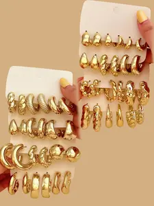 Women's Elegant Twist Design Hoop Earrings, High Quality Versatile Earrings, Trendy Exquisite Textured Metal Design Hoop Earrings, Chic Gorgeous Jewelry As Gift for Girlfriend, Fashion Earring