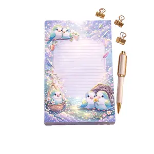 Quaker Parrot Notepad – 5x7 Cute Pastel Bird Stationery (50 Pages)