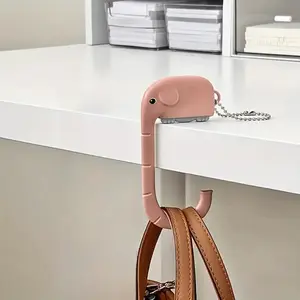 Elephant Design Bag Hook, Anti-slip Desktop Organizer, Multi-functional Removable Accessory with Painted Surface, Chain, Home Organizer