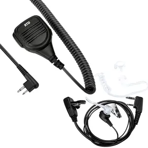 RTD 2-Pin Speaker Mic with Audio Connector & Sound Function for Motorola Radios R2 CP100D CP200D CP200 CP185 CLS1410 CLS1110 BPR40D BPR40 RDU4100 RDU4160D RMU2040 RMU2080D, Compatible with PMMN4013 PMMN4013A Walkie-Talkie Accessory
