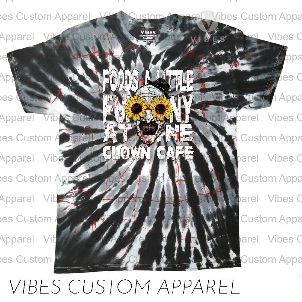 Terrifier Clown Cafe Art Halloween Splatter Unisex Tie Dye T-Shirt