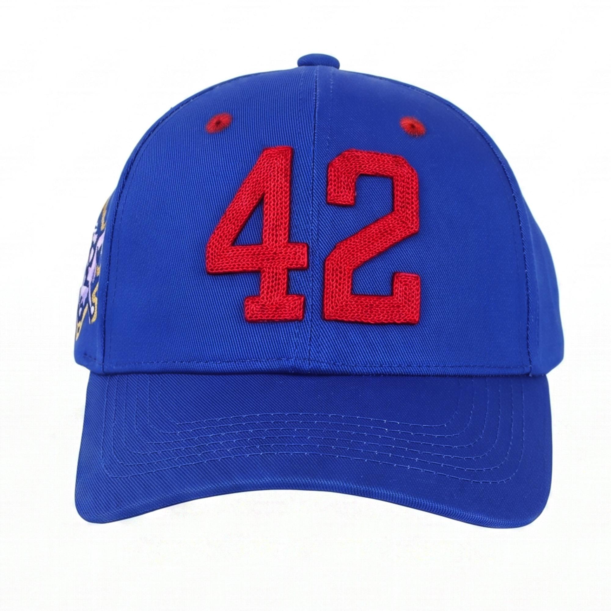 50th Patch #42 Robinson Baseball Day Men's Baseball Cap Blue Black Adjustable Curved Brim Outdoor Sport Hat Dad Cap Snapback Fitted 100% Polyester 3D Embroidery