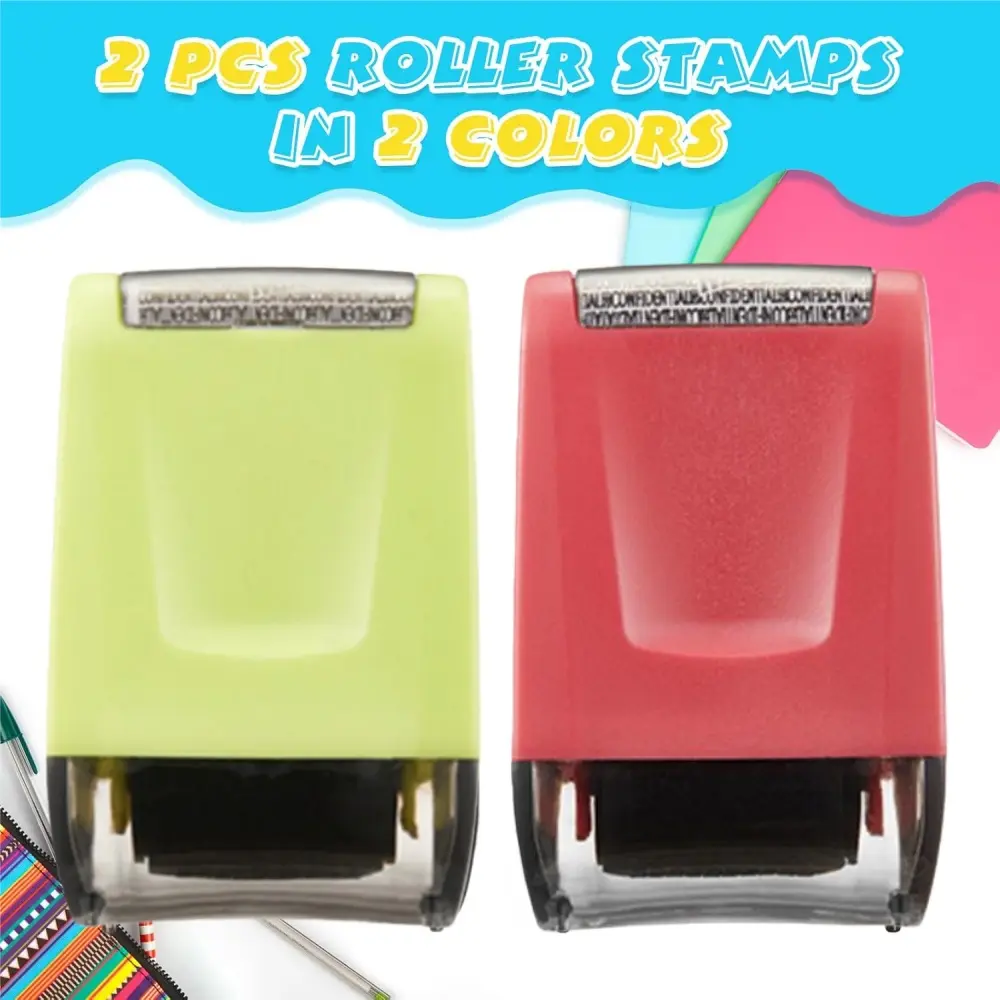 2 piece Roller Stamps Self-Inking Line Rolling Stamps Handwriting Practice Tool Dashed Line Handwriting Stamp Roller for Teacher Classroom Office
