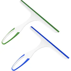 2 Pcs Shower Squeegee with Hook Cleaning Wiper Tool for Shower Glass Doors Car Window Windshield Mirror Tile