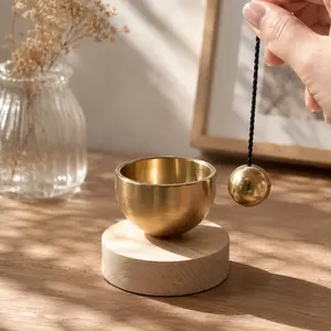 Mini Singing Bowl Set, Meditation Sound Bowl with Clear Pleasant Tones for Yoga Sound Healing & Chakra Balancing, Easy to Play Stress Relief Kit with Striker & Cushion, Unique Spiritual Gift for Women Men, Compact Travel Size