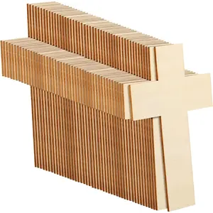 100 Pack Blank Wooden  Unfinished  Shaped Wooden Cutouts for DIY Project Tags Sunday Church  Decoration Ornaments, 11 x 7 cm/ 4.3 x 2.8 Inches